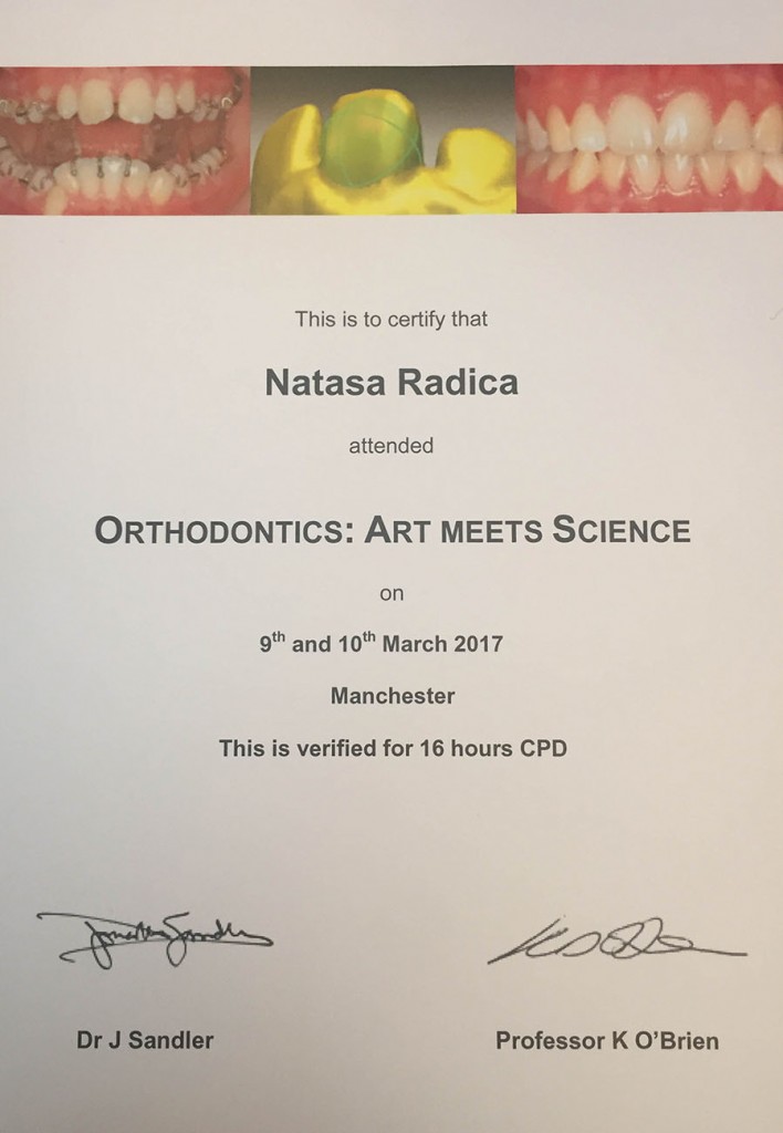 certifikat ortodoncije manchester